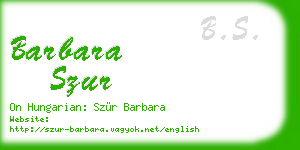 barbara szur business card