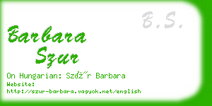 barbara szur business card